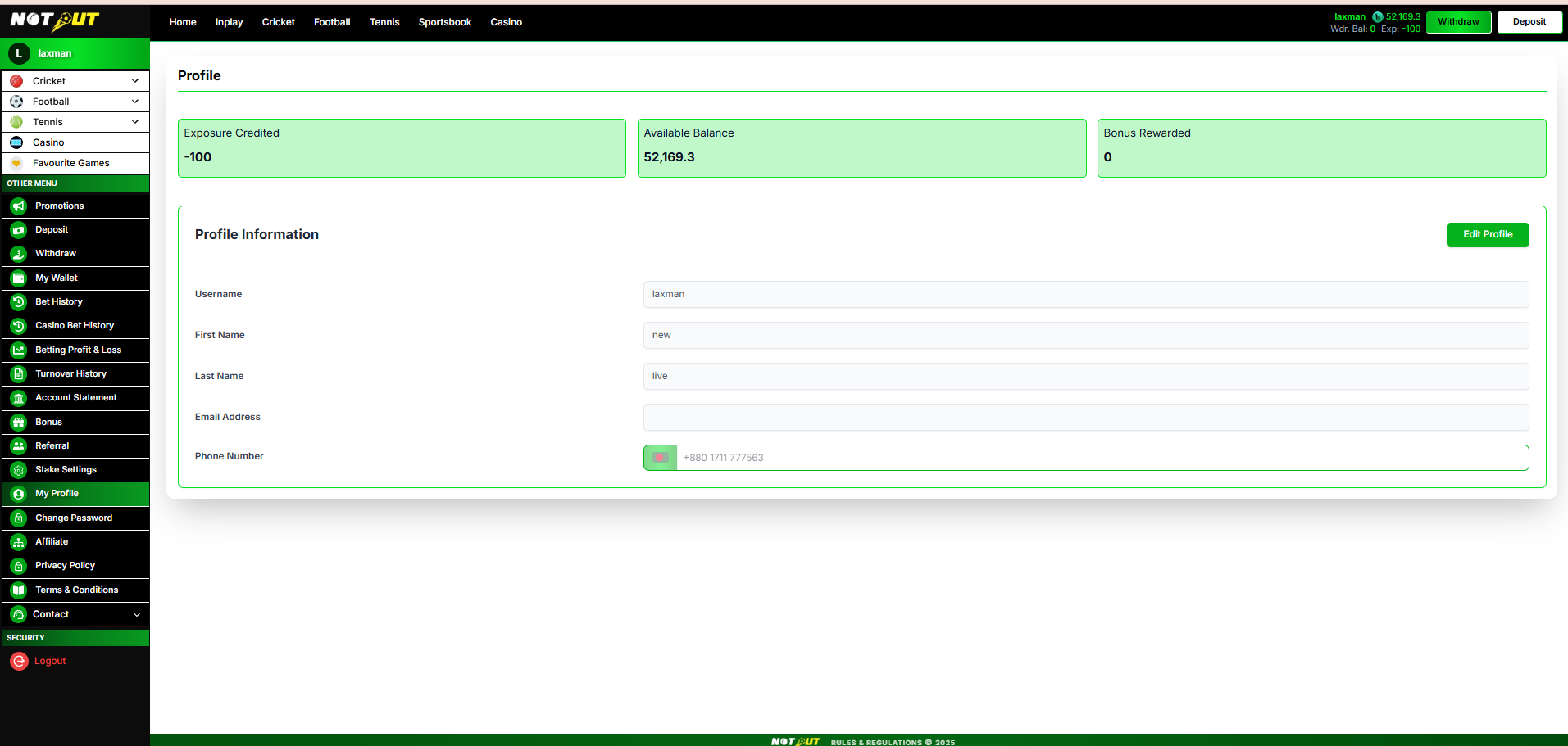 My profile