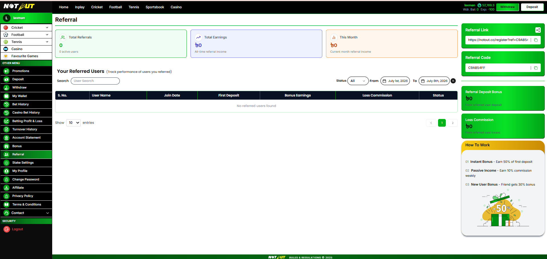 Referral page
